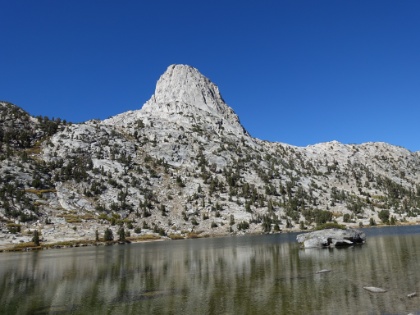 The lake at the base of Fin Dome. The peak is almost 1,200' above the lake.